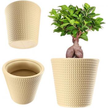 Pot Kadax 40 cm crème, résistance extérieure, surface mate, 3 couleurs disponibles