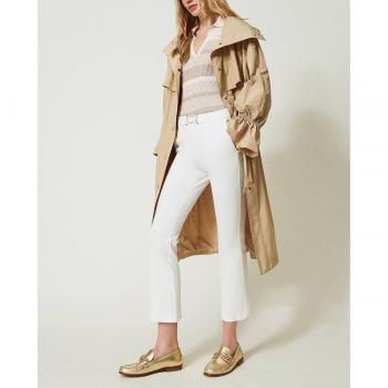 Pantalones de mujer Twinset acampanados con hebilla Oval T
