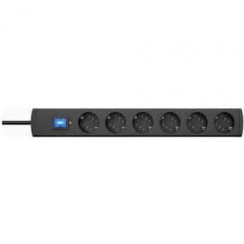 Kopp 234505001 6‑facher Überspannungsschutz‑Steckdosenadapter, Anthrazit, 1 St