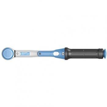 Gedore Torcofix Drehmomentschlüssel, 1/4 Zoll, 5-25 Nm, Pilzkopf-Umsteckvierkant mit Kugelsicherung, Stahlrohr, Schwarz/Blau