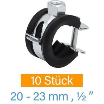 Stahl Rohrschellen 10x für 20-23mm Rohre