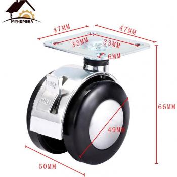 Myhomera 4Pcs Heavy Duty M8 Plate Caster Wheels