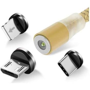 Câble rapide 2,4 A pour Lightning, USB‑C et Micro‑USB 1,2 m – or