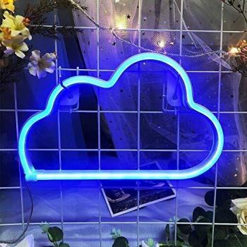 Blue Neon Cloud LED Wall Decor