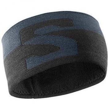 Salomon, Bandeau Unisexe pour Entraînement ORIGINAL HEADBAND, Gris foncé (Ebony)/Noir/Blanc, Taille Unique