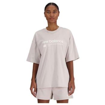 Camiseta de Manga Corta New Balance Mujer Crema