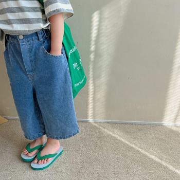 Girls' Casual Wide-Leg Denim Pants 2022