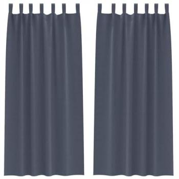 Rideaux anthracite avec anneaux 2 pcs 225 x 140 cm