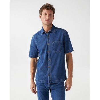 Camisa Casual Vaquera Azul para Hombre