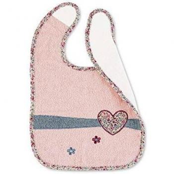 Bavaglino in plastica con chiusura velcro rosa pallido