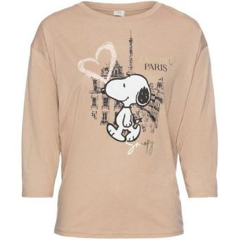 Beige Damen 3/4‑Arm Shirt LAURA SCOTT – Mit Snoopy‑Print, Gr. 48/50 (XL)