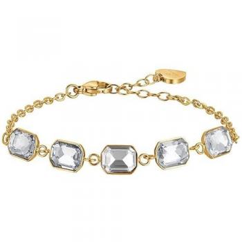 Pulsera Luca BK2513 de Acero IP Gold y Brillantes Blancos