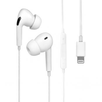 Écouteurs Intra‑Auriculaires Nuvance – Microphone – Prise Lightning – Casque Blanc
