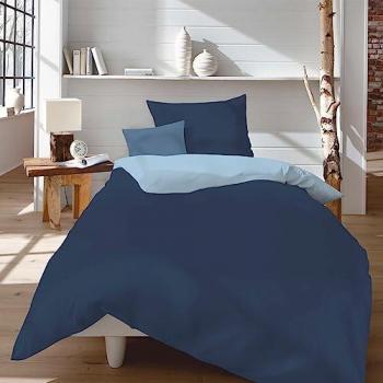 Fleuresse Wendebettwäsche Provence W, Halbleinen, 2 teilig, blau
