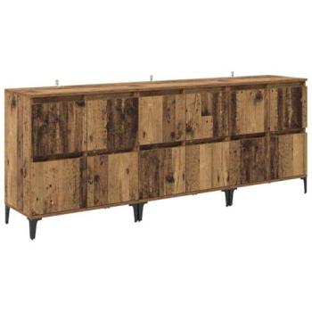 3‑Piece Engineered Oak Sideboards – 60 × 35 × 70 cm (vidaXL)