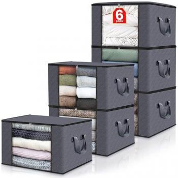 Sac de rangement anti-humidité 6 pièces gris foncé