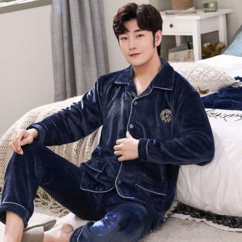 Pijamas de casa de franela para hombre