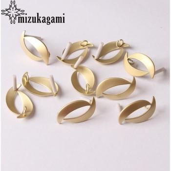 Pendientes Hueco Oro Oval Luna 14X24 mm