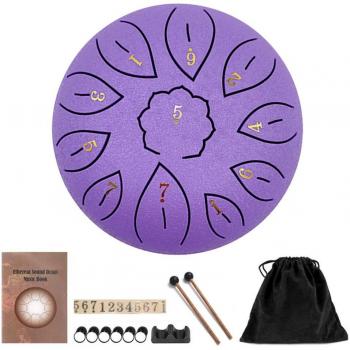 Juego de tambor de acero de 6 pulgadas con 11 melodías y accesorios