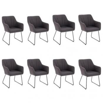 Sedia da sala Paku Home Deluxe, set di 8, finitura antracite