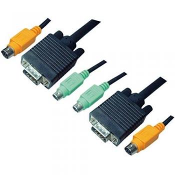 Aten 2L-1901P KVM‑Verkabelung – PS/2/VGA, 1,8 m, schwarze Kupferleitung
