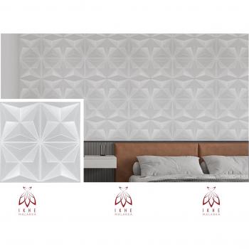 IKHEMalarka 3D Wandpanel (24 Stück) – 0,25 qm, 50 × 50 cm Polystyrol