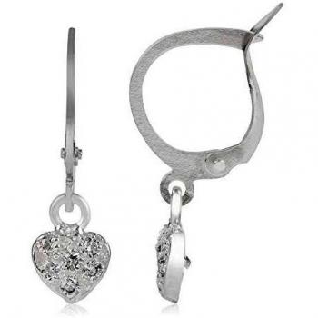 Córdoba Jewels Pendientes con zirconita Aritos Corazón en plata de ley 925