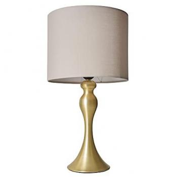 Gold Table Lamp with Small Natural Reni Shade