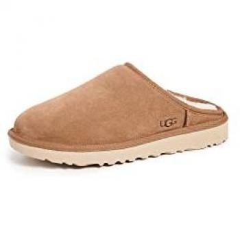 UGG® Men's Classic Slip-On Sheepskin Slippers in Chestnut, Size 9