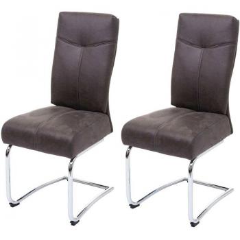 Set HHG 710 – Sedie da Pranzo in Grigio Scamosciato
