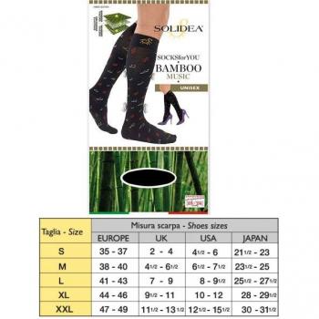 Solidea Joelheiras Meias For You Bamboo Music 3L Preto