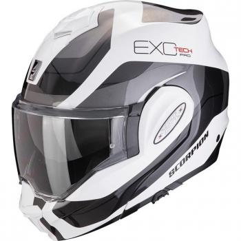 Casco Modular Scorpion EXO-TECH EVO PRO Commuta Blanco-Rojo con diseño aerodinámico
