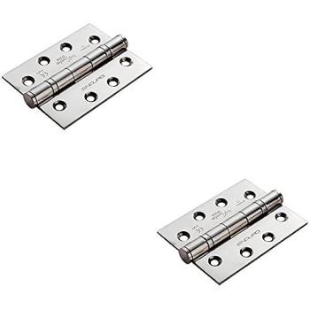 Dual 13‑Ball Bearing Hinges – 102 × 76 × 3 mm, Stainless Steel, Interior Door, Metal Finish