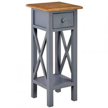 Beistelltisch Grau 27 x 27 x 65,5 cm aus Holz