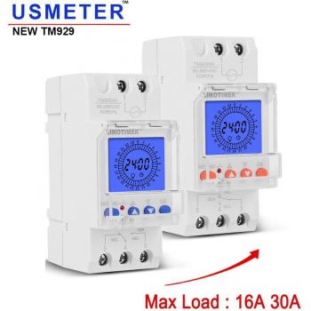 TM929AKL/BKL: Dispositivo de Control de Energía Programable, 24 Horas, 15 Minutos, 96 Operaciones Diarias con Iluminación Azul