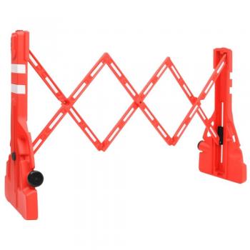 Barrière de délimitation pliable rouge 210x50x105 cm