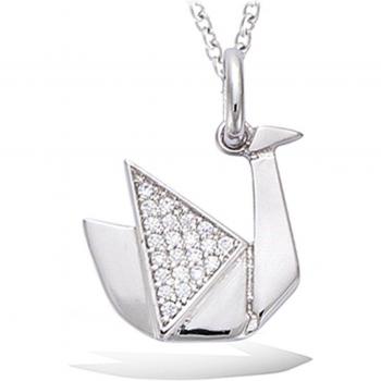 Pendentif Cygne en Plata con Acabado Rhodiado