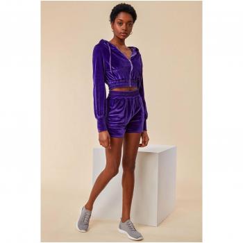 Cosmochic Purple Velour Hoodie & Shorts