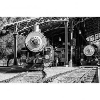 Papermoon Foto-Wandbahnhof Schwarz/Weiß – 3,5 m × 2,6 m Vlies