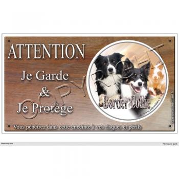 Signal « Attention Border Collie » avec vis incluses