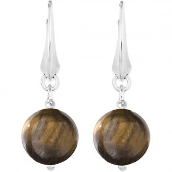 Brown Tiger Eye Silver Earrings – Mineralia Collection 12mm