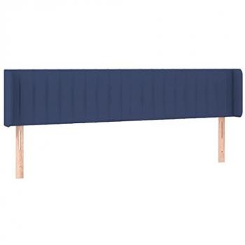 Tête de lit design LED Bleu 203x16x78/88 cm Tissu