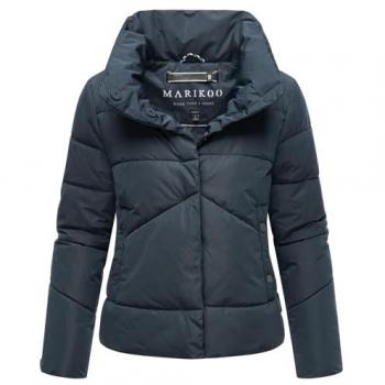 Marikoo Damen Jalliaa Winterjacke, L, Blau (Navy), 100 % Polyester, elegantes Stepp‑Design
