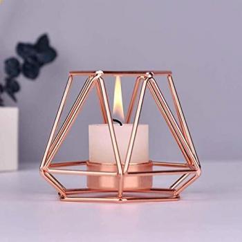 FASTER Geometric Candle Holder, Gold Metal Tea Light Candle Holders