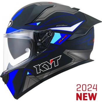 Casco de Alta Visibilidad KYT R2R con luz LED, color negro azulado