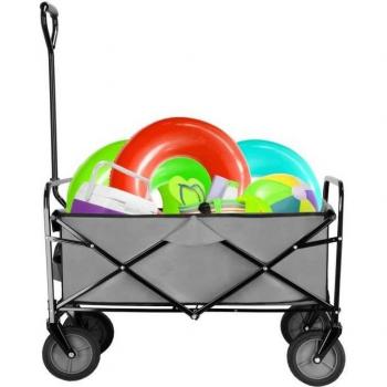 Carrello da Giardino Grigio-Nero Pieghevole 80 kg