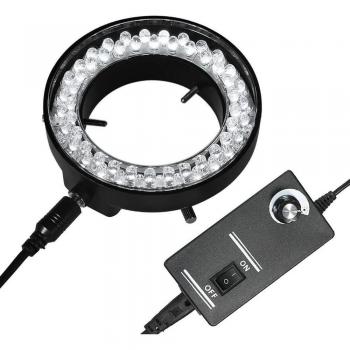 Éclairage LED annulaire 56‑LED, batterie AC 90 V–240 V, microscope et loupe industrielle
