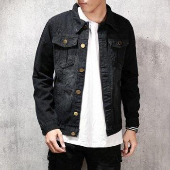 Jean Jacket Noir Décontracté