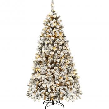 Künstlicher Weihnachtsbaum 180 cm mit Schnee und LED-Lichtern
