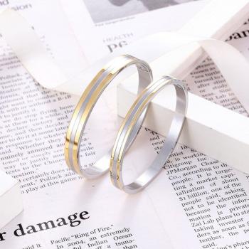 Joyería elegante para hombres y mujeres, pulsera y brazalete en dorado, fabricada en acero inoxidable